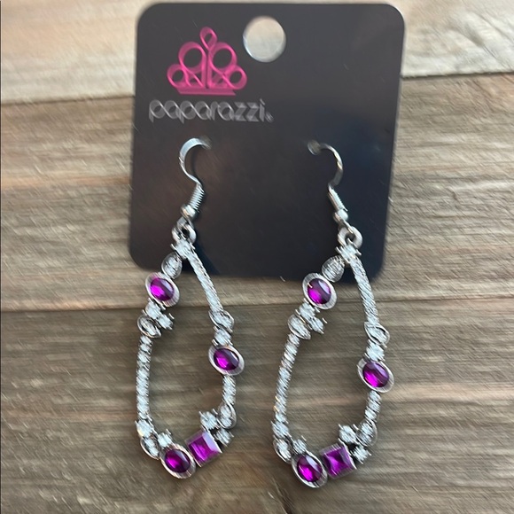 ❄️ Paparazzi | Silver and Purple Teardrop Earrings Boho Date Night - Picture 7 of 13